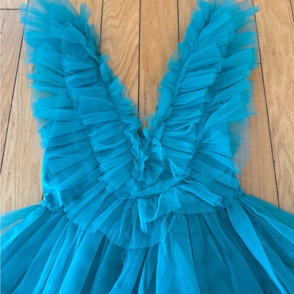 Gorgeous bright teal tulle party dress - Picture 5 of 6